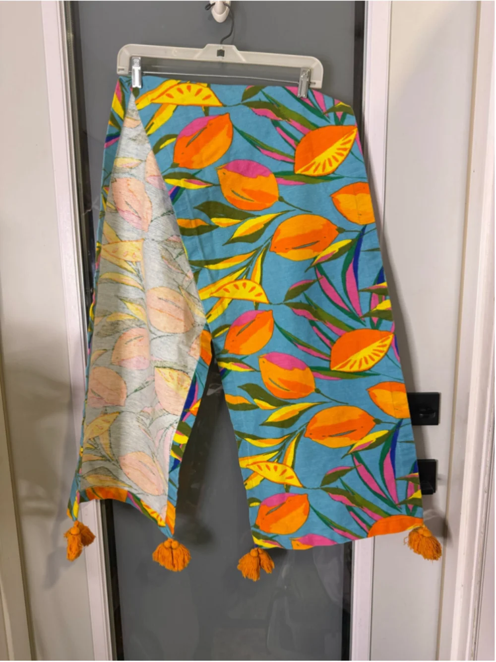 Tabitha Brown for Target Tropical Floral Table Runner Blue Orange Pink